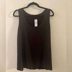 Ann Taylor Black Mixed Media Tank NWT